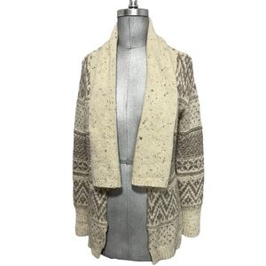 Spin-dl. Design Network Open Shawl Collar Knit Wool Angora Blend Cardigan XS